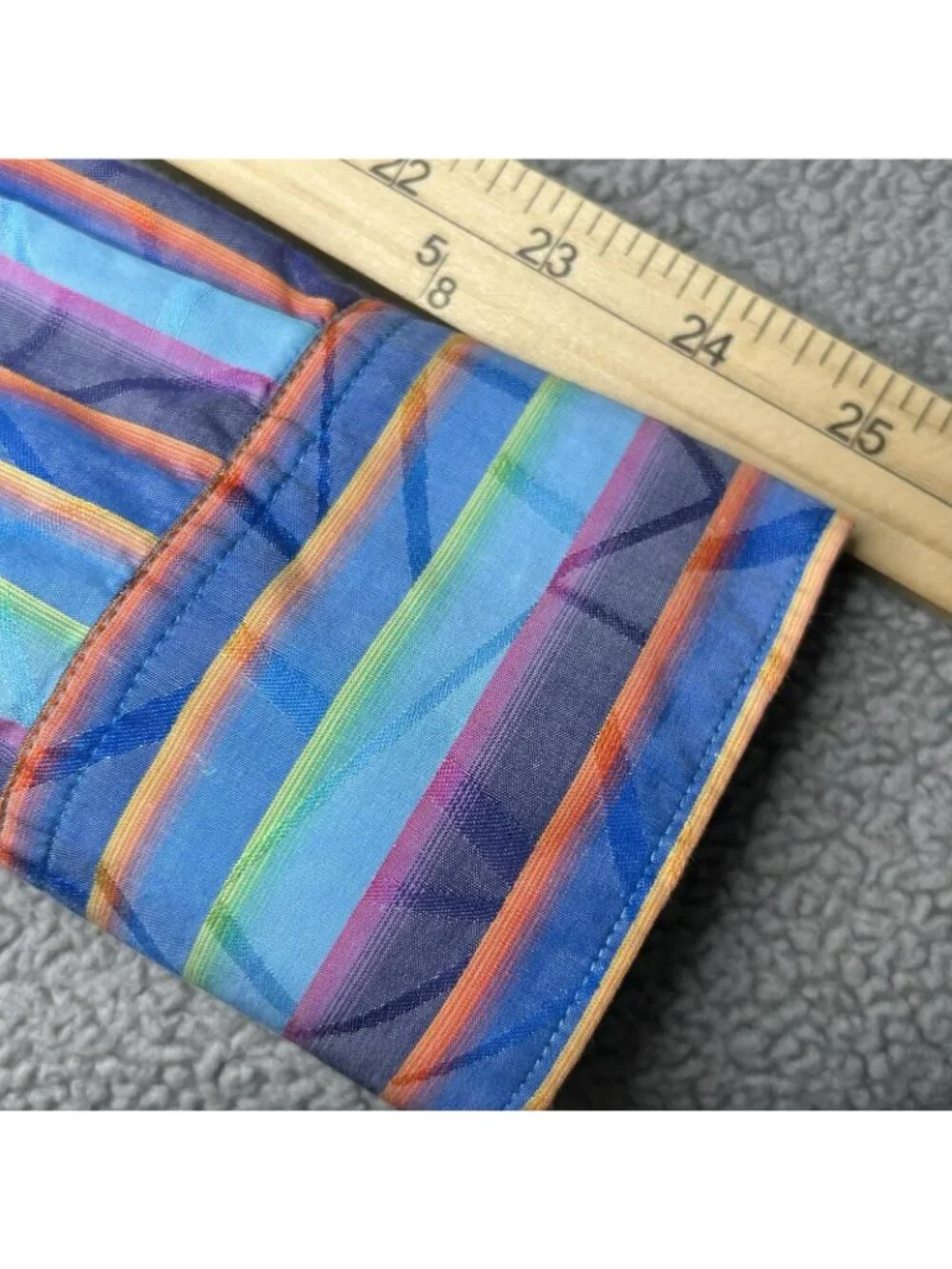 Robert Graham Shirt Mens M Multicolor Stripe Long Sleeve Flip Cuff Embroidered